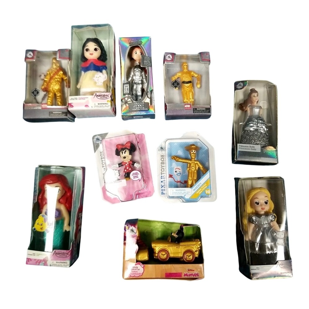 Disney Animators Pixar Toybox Star Wars Figures Lot 10pc‎ Gold Silver Metallic